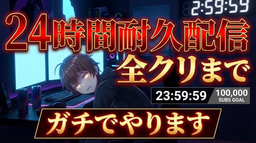 耐久配信サムネ - YouTubeサムネイル例