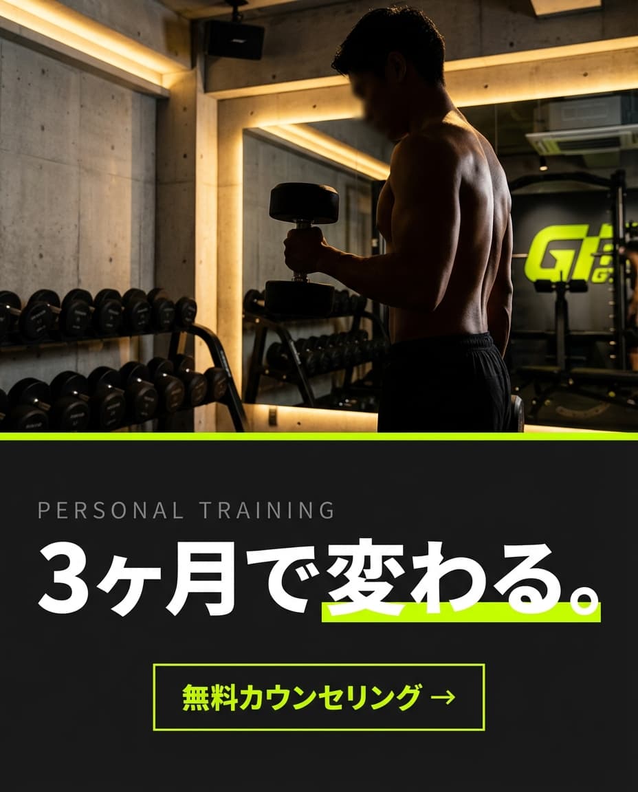 フィットネス・パーソナルジム広告 - サムネイルテンプレート