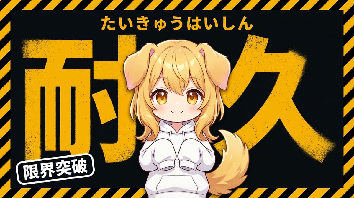 VTuber 作業配信・もくもく作業(工事現場インパクト型) - サムネイルテンプレート