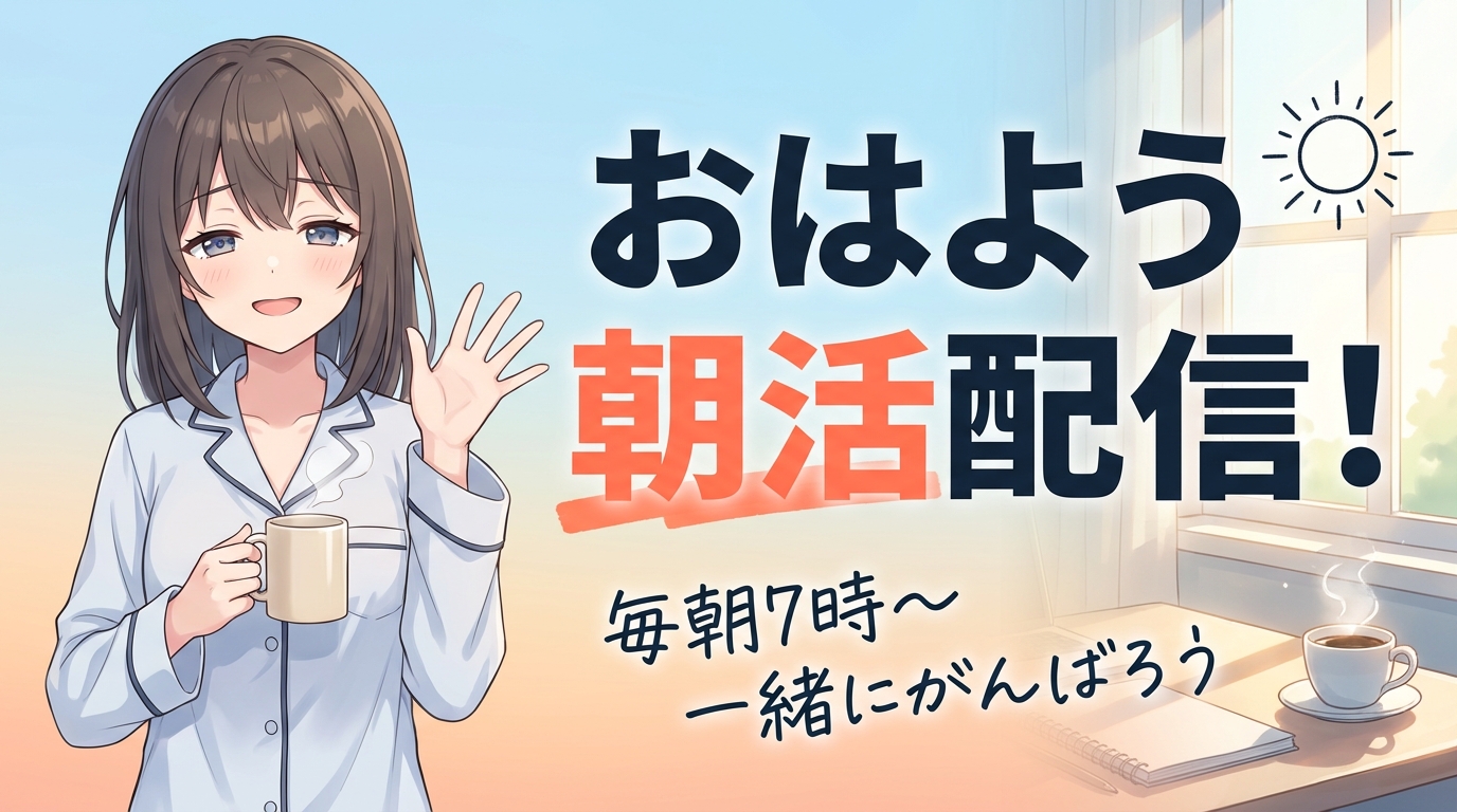 配信系サムネイル（人物を切り抜いて配置した例）